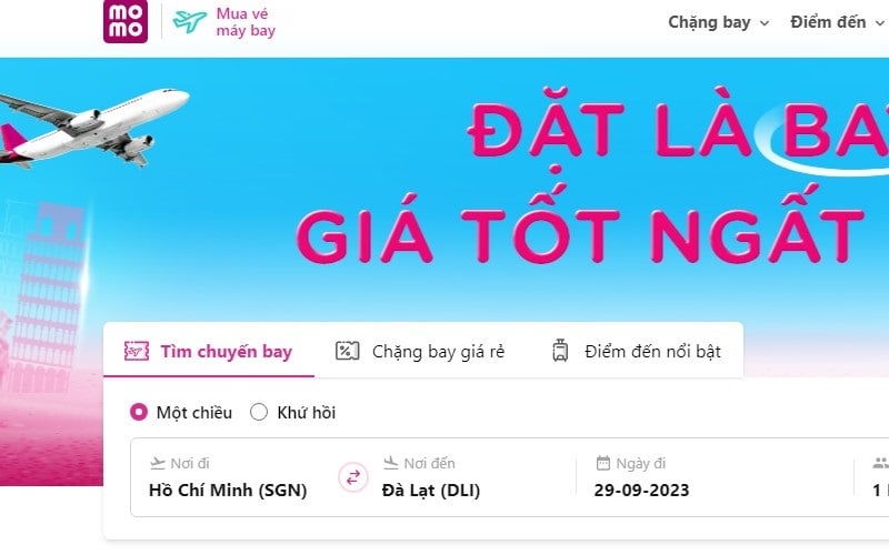  Đặt vé qua ứng dụng MOMO đơn giản, tiện lợi