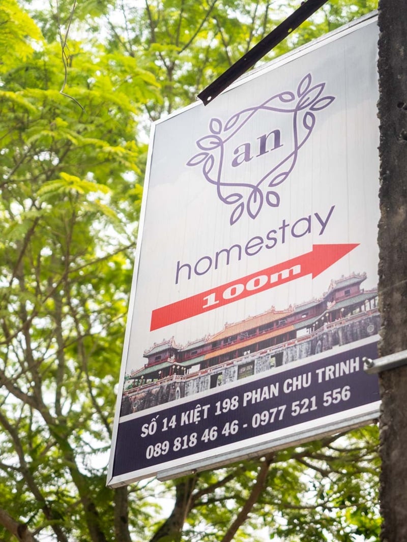 Địa chỉ An Homestay Huế tại: Số 14, Kiệt 198 Phan Chu Trinh, phường Phước Vĩnh, thành phố Huế, tỉnh Thừa Thiên Huế.